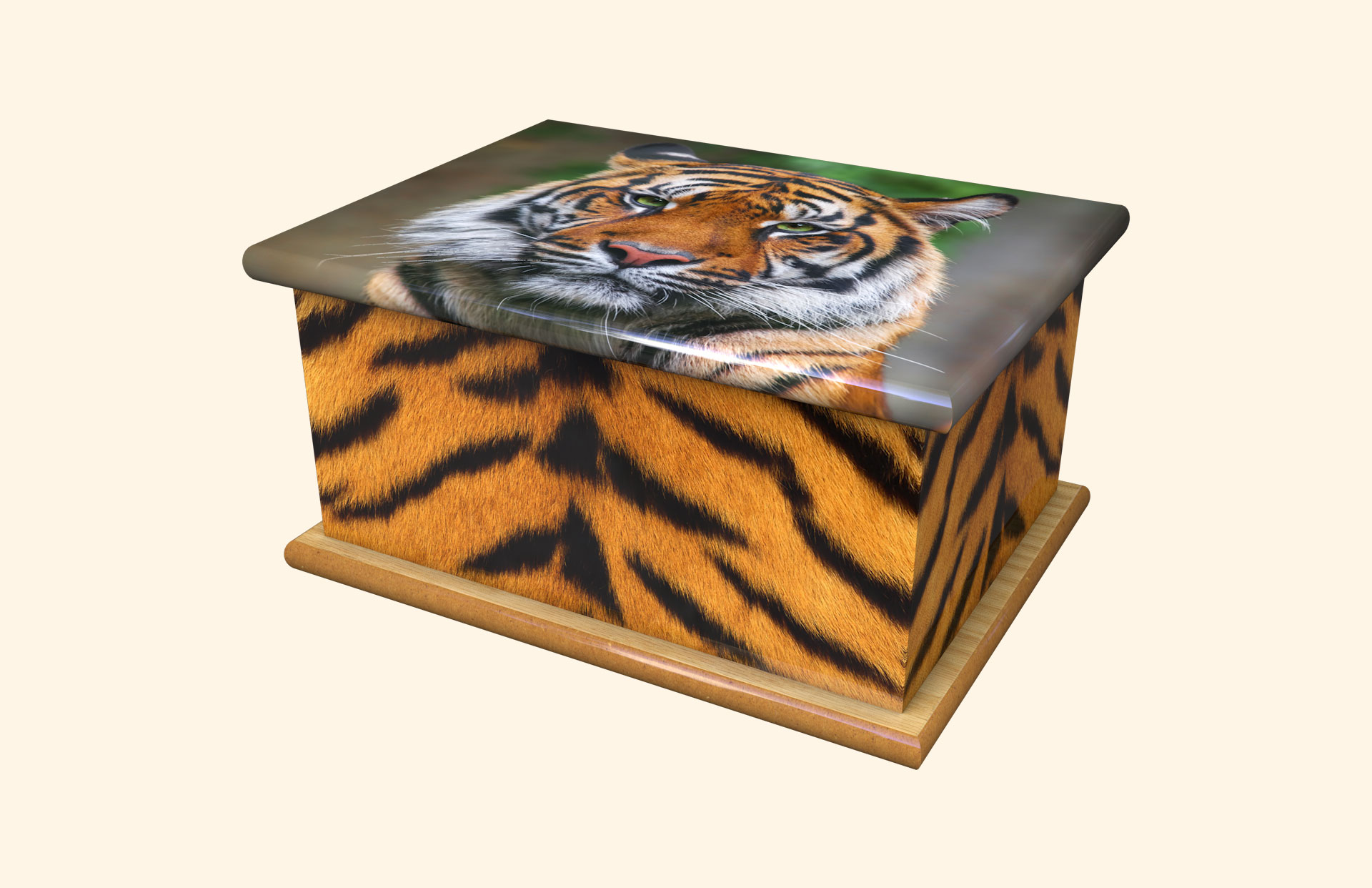 Tiger Eyes adult ashes casket